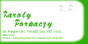 karoly porpaczy business card